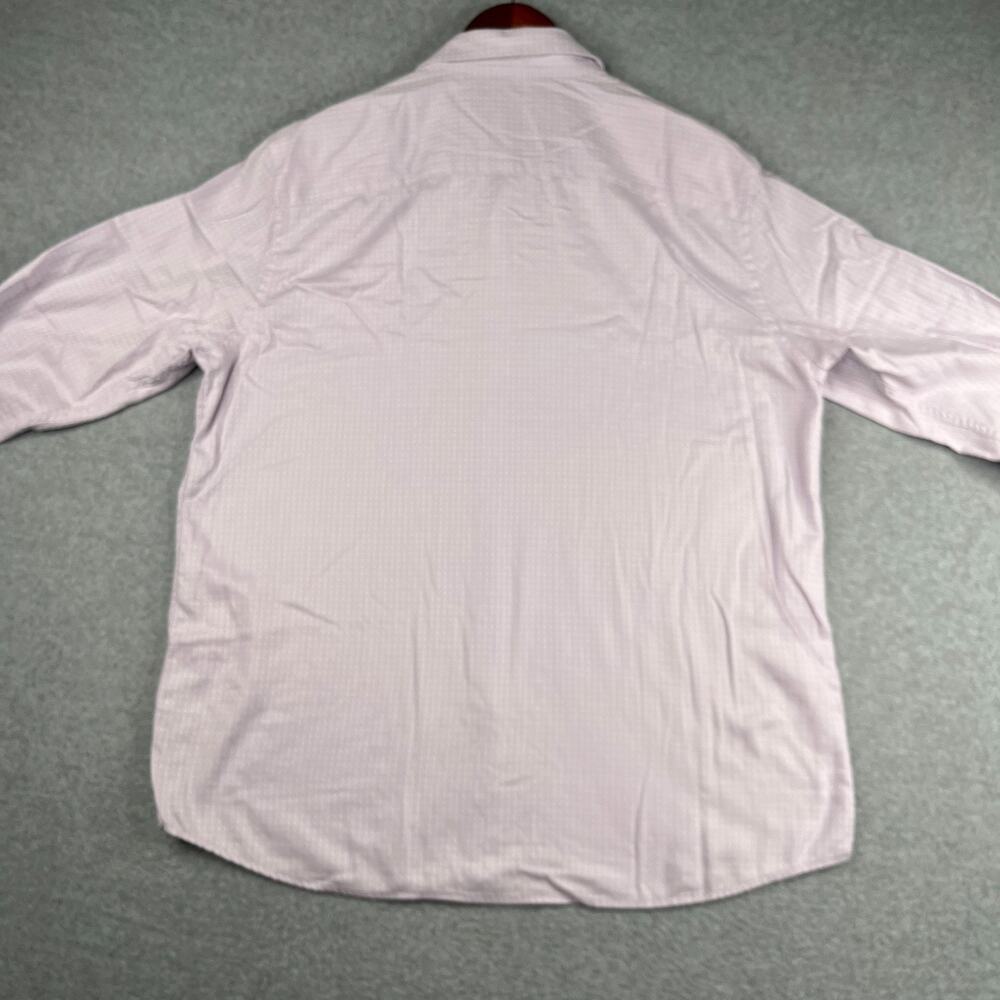 Johnston & Murphy Shirt Large Pink Check Flip Cuff Casual Button Up Long Sleeve - Picture 5 of 10